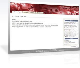 Capture d'cran du site 'Westend' dvelopp par Koch Grgory